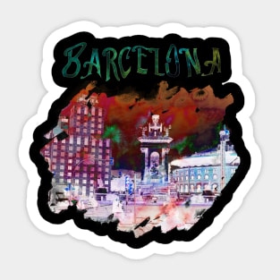 Plaza Catalunya Barcelona Sticker